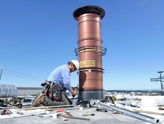 Installed chimney liner by Plymouth Chimney Sweep in Plymouth, CT
