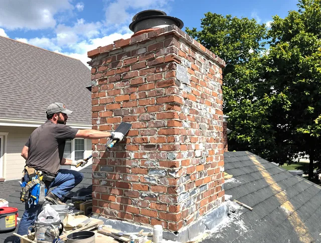 Completed chimney rebuild by Plymouth Chimney Sweep in Plymouth, CT