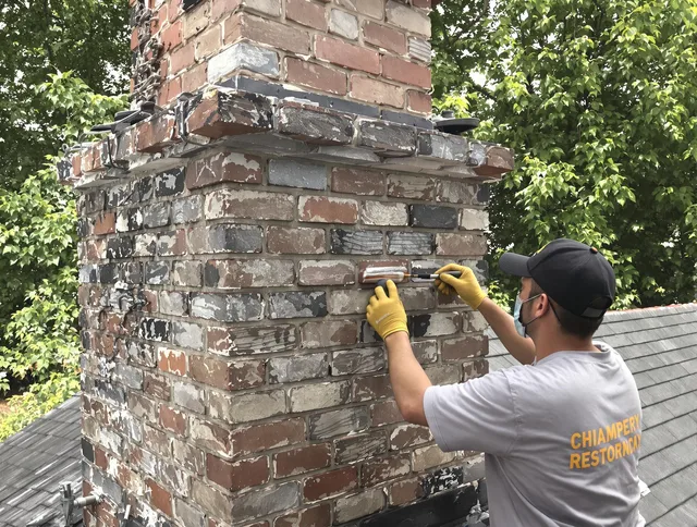 In-progress chimney restoration by Plymouth Chimney Sweep in Plymouth, CT