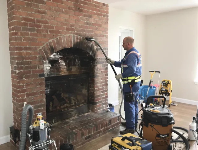 Plymouth Chimney Sweep expert performing detailed chimney sweep in Plymouth, CT