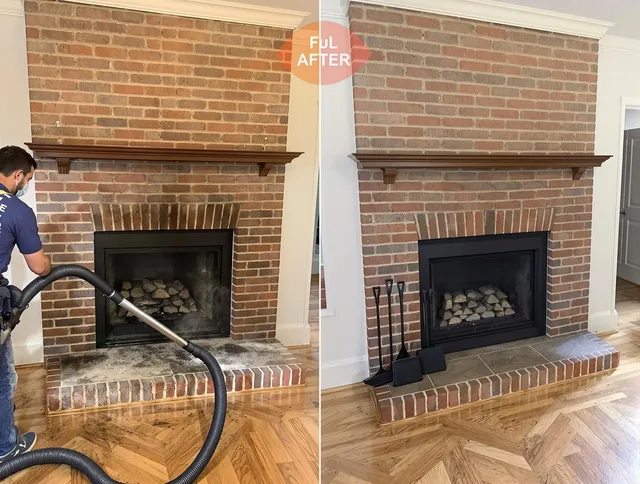 Plymouth Chimney Sweep carefully sanitizing a fireplace in Plymouth, CT