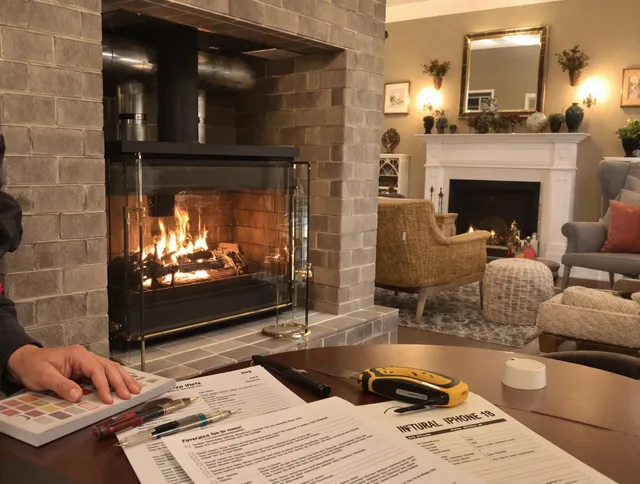 Plymouth Chimney Sweep verifying fireplace safety measures in Plymouth, CT